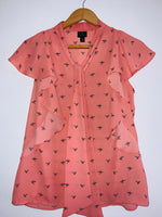 WORTHINGTON Blusa estampada con lazo. Talla S