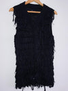 KOAJ Chaleco efecto pelos con borlas. Talla L