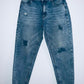 LEONISA Jean cinco bolsillos con destroyer. Talla 6