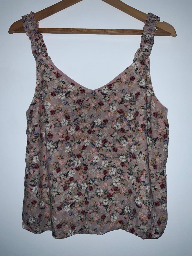 NAF NAF Blusa de tiras estampada flores. Talla S