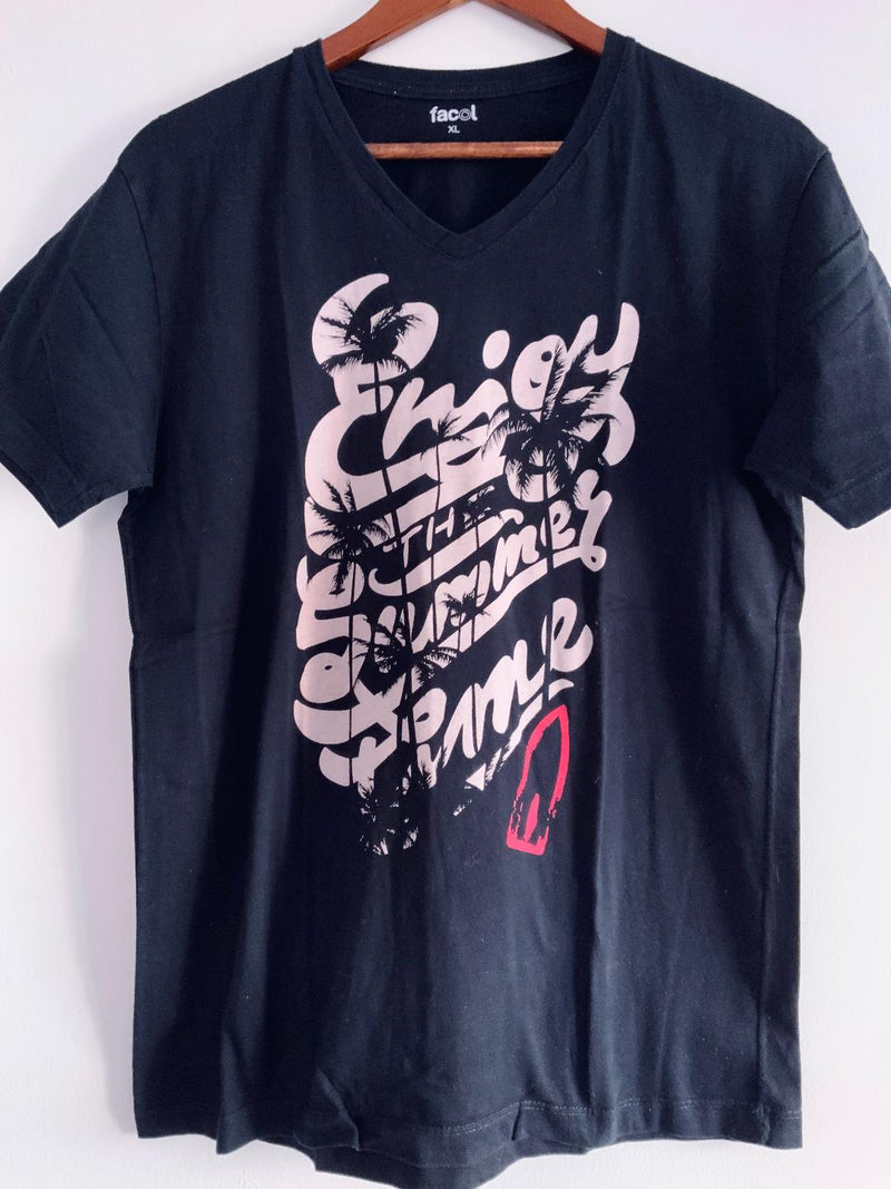 FACOL Camiseta manga corta estampada. Talla XL