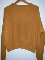 MANGO Sweater cuello redondo calado. Talla S