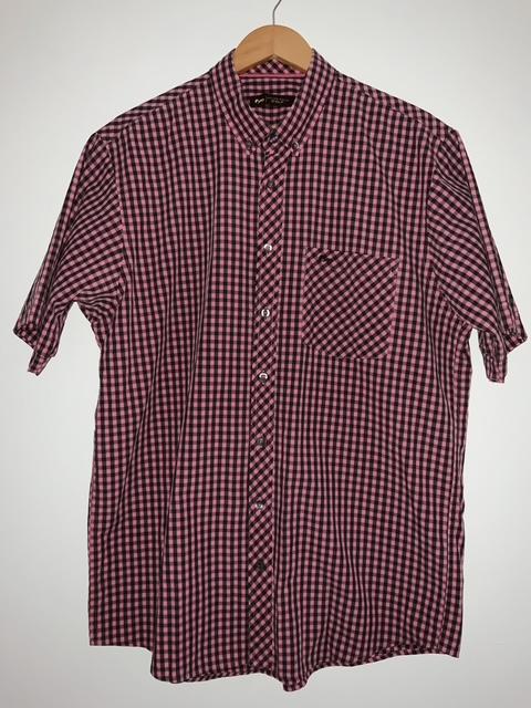 ARTURO CALLE Camisa manga corta a cuadros. Talla XL