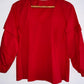 LEONISA Blusa en popelina cuello en pico. Talla S