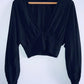 DE PREGGO Blusa corta entallada en cintura. Talla S*