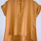 BLUSA En lino manga corta. Talla Única