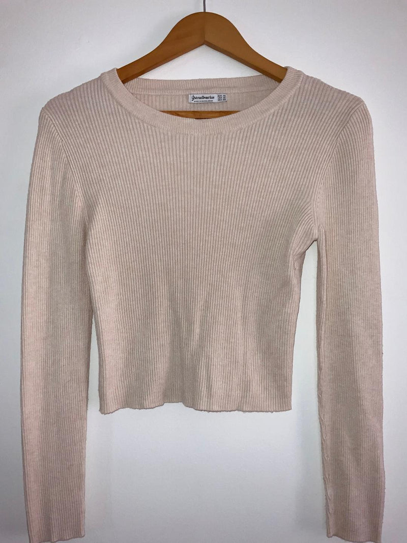 STRADIVARIUS Sweater básico corto.Talla M