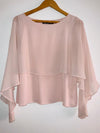 ZARA Blusa con chiffon sobrepuesto. Talla L
