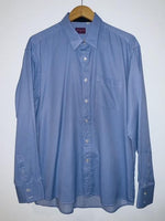 ROLAND Camisa para hombre a rayas preteñida azul. Talla XL