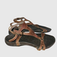 BRAHMA Sandalias en cuero doble correa. Talla 36