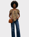 ANN TAYLOR Blusa mangas caídas estampada. Talla M