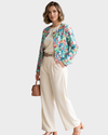CHAQUETA Estampada flores. Talla L