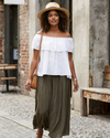 BASEMENT Blusa tipo campesina. Talla L
