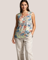 BLUSA Estampada con aplicación. Talla M*