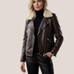 MANGO Chaqueta tipo Biker en cuero. Talla S