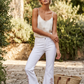 SYBILLA Pantalón cinco bolsillos bordado. Talla 10