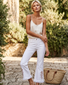 SYBILLA Pantalón cinco bolsillos bordado. Talla 10
