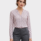 NAF NAF Blusa cuello mao estampada pepas. Talla M