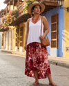 TENNIS Vestido largo con corte estampado. Talla L