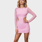 VESTIDO En tul entallado con aberturas en cintura. Talla XS/S
