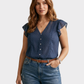 NAF NAF Blusa efecto plumeti con encaje. Talla L