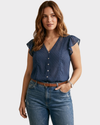NAF NAF Blusa efecto plumeti con encaje. Talla L
