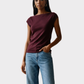 STRADIVARIUS Camiseta cuello bandeja. Talla S