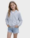 GEF Buzo Hoddie bordado para niña. Talla 12