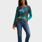 LEONISA Camiseta estampada plumas. Talla M