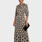 STUDIO F Vestido largo camisero estampado. Talla 8