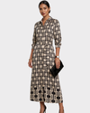 STUDIO F Vestido largo camisero estampado. Talla 8