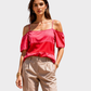 FDS Blusa con cortes y hombros destapados. Talla L
