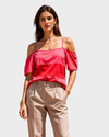 FDS Blusa con cortes y hombros destapados. Talla L