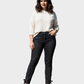 MANGO Jean cinco bolsillos con ojetes en piernas. Talla 14