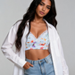 AZZORTI ( NUEVO ) Top lencero estampado. Talla M