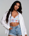 AZZORTI ( NUEVO ) Top lencero estampado. Talla M