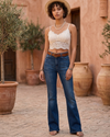 RAPSODIA Jean cinco bolsillos semi flare. Talla 2/4