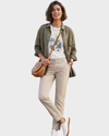 MANGO Pantalón en dril para mujer. Talla 8