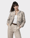 ZARA Chaqueta corta tipo bomber estampada. Talla L