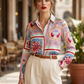 BLUSA Camisera estampada tipo pañuelo. Talla M*