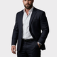 ARTURO CALLE Traje en lana raya tiza para hombre. Talla XL*