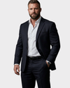 ARTURO CALLE Traje en lana raya tiza para hombre. Talla XL*