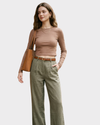 STRADIVARIUS Top básico en algodón. Talla XS