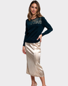 SOUTHLAND Sweater liviano con aplicación. Talla S