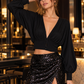 DE PREGGO Blusa corta entallada en cintura. Talla S*