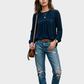 ZARA Blusa con pespuntes decorativos. Talla M