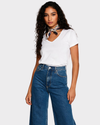 MANGO Camiseta básico cuello en pico. Talla S