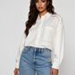 SHEIN ( NUEVA ) Blusa camisera con craquelados. Talla M