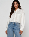 SHEIN ( NUEVA ) Blusa camisera con craquelados. Talla M