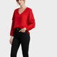 LEONISA Blusa en popelina cuello en pico. Talla S